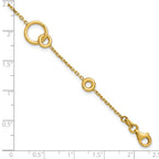 14K Polished Circle Station w/.5in Ext. Bracelet