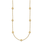 14K Polished Circle Station w/2in Ext. Necklace