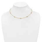 14K Polished Circle Station w/2in Ext. Necklace