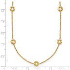 14K Polished Circle Station w/2in Ext. Necklace