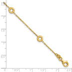 14K Polished Circle Station w/.5in Ext. Bracelet