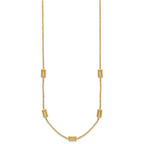 14K Polished Rectangle Station w/2in Ext. Necklace