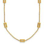 14K Polished Rectangle Station w/2in Ext. Necklace