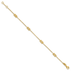14K Polished Rectangle Station w/.5in Ext. Bracelet