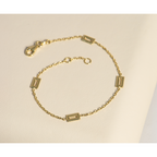 14K Polished Rectangle Station w/.5in Ext. Bracelet