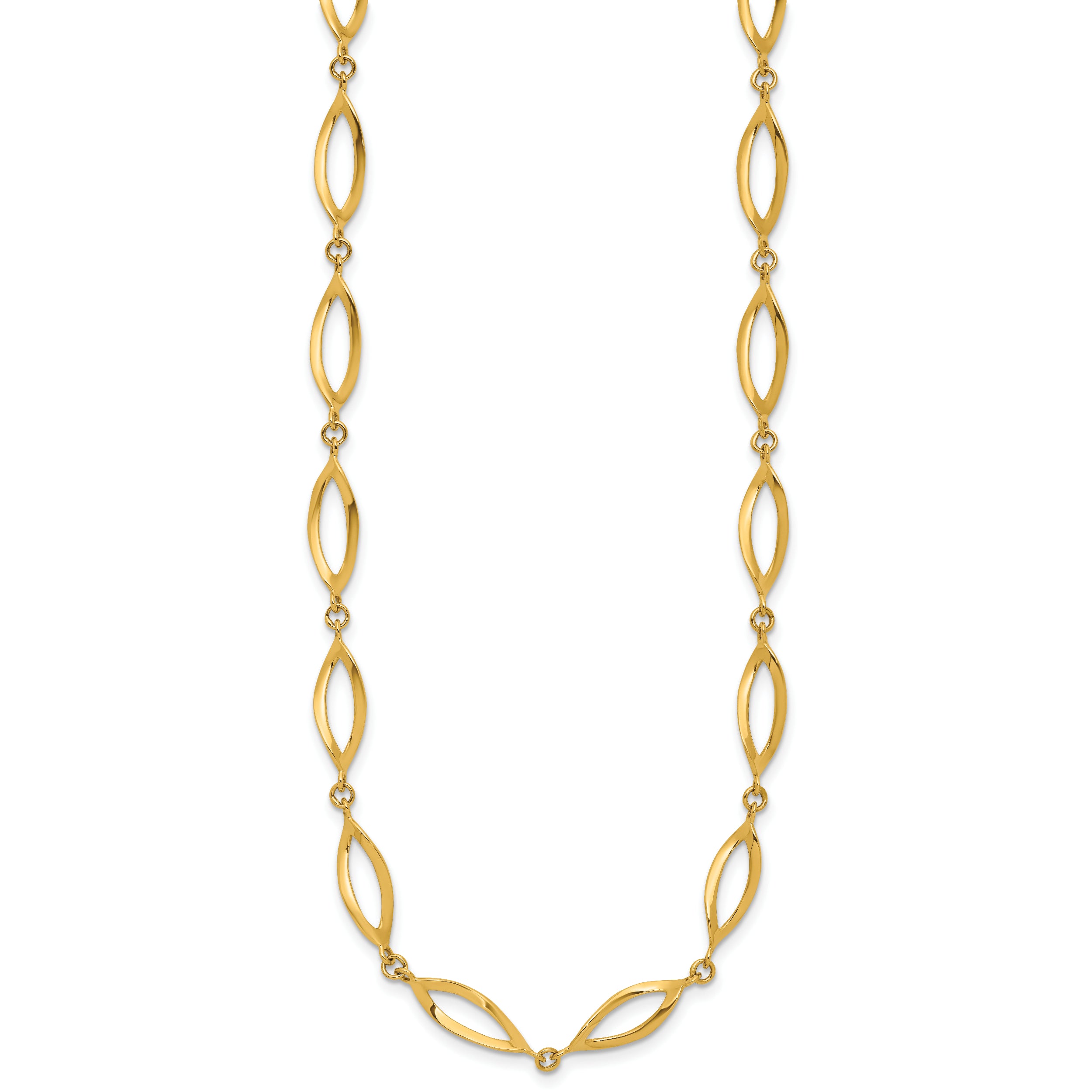 14K Polished Fancy Link Necklace