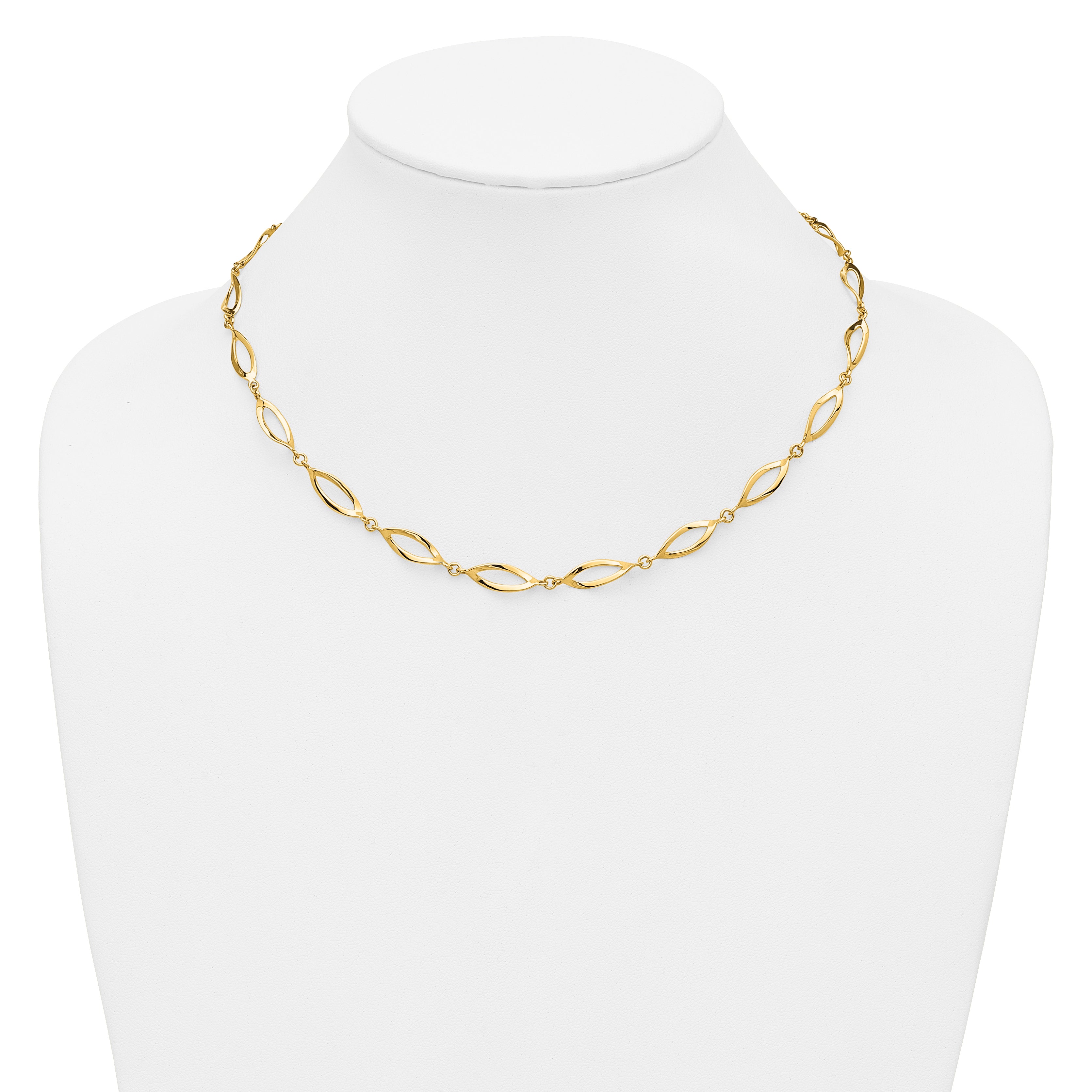 14K Polished Fancy Link Necklace