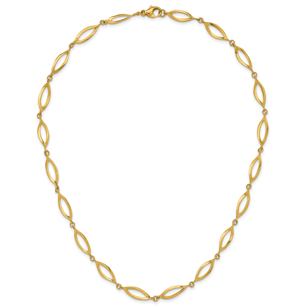 14K Polished Fancy Link Necklace