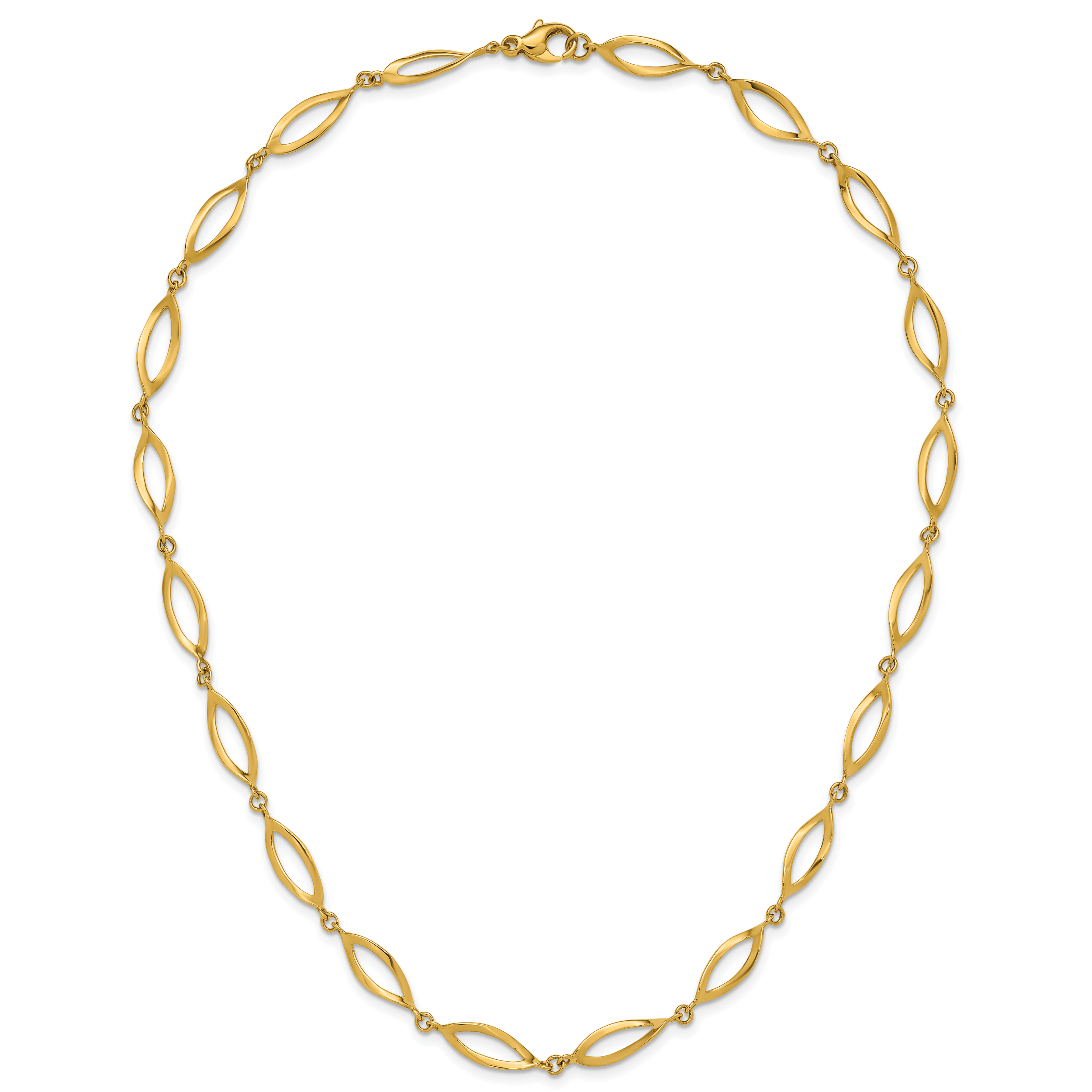 14K Polished Fancy Link Necklace