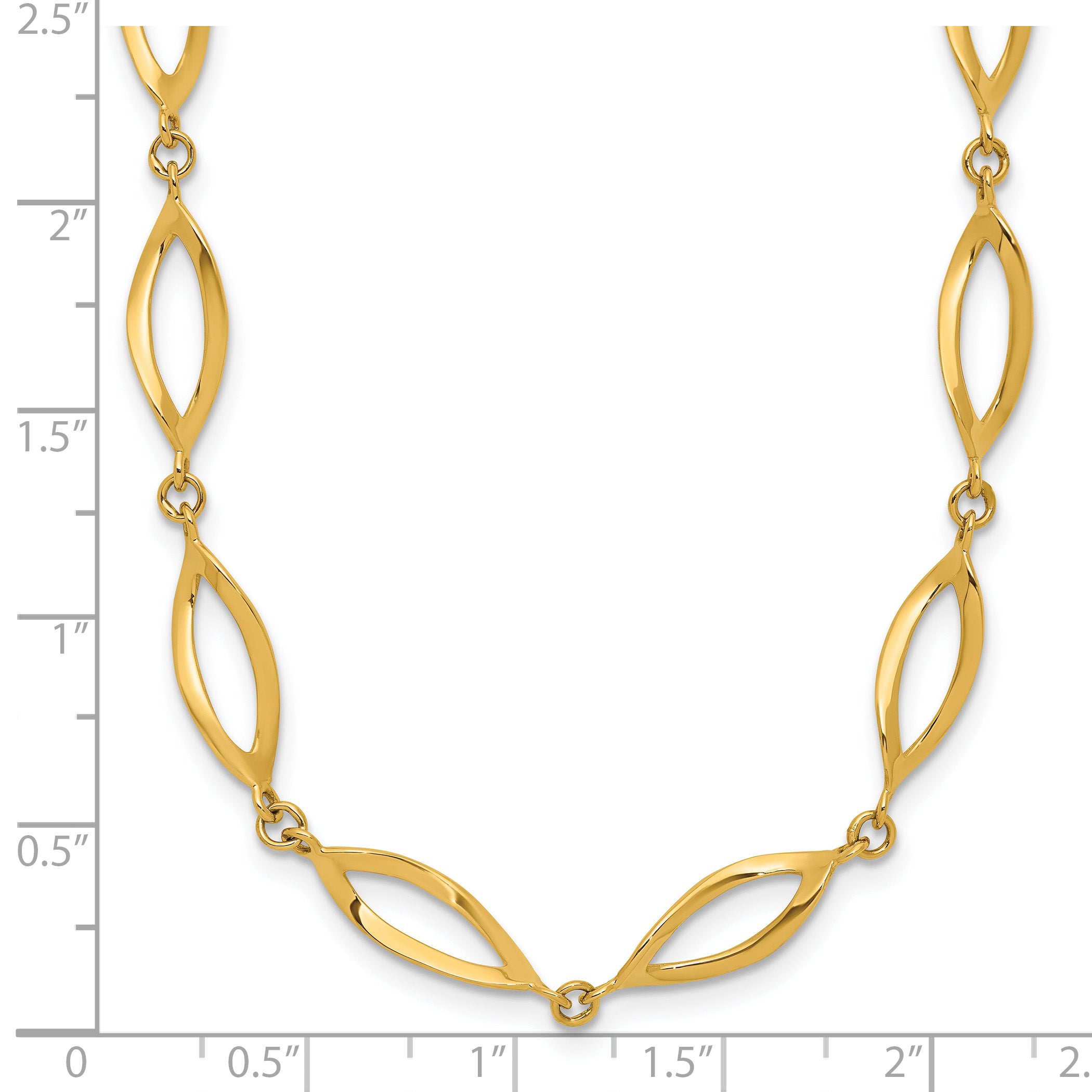14K Polished Fancy Link Necklace