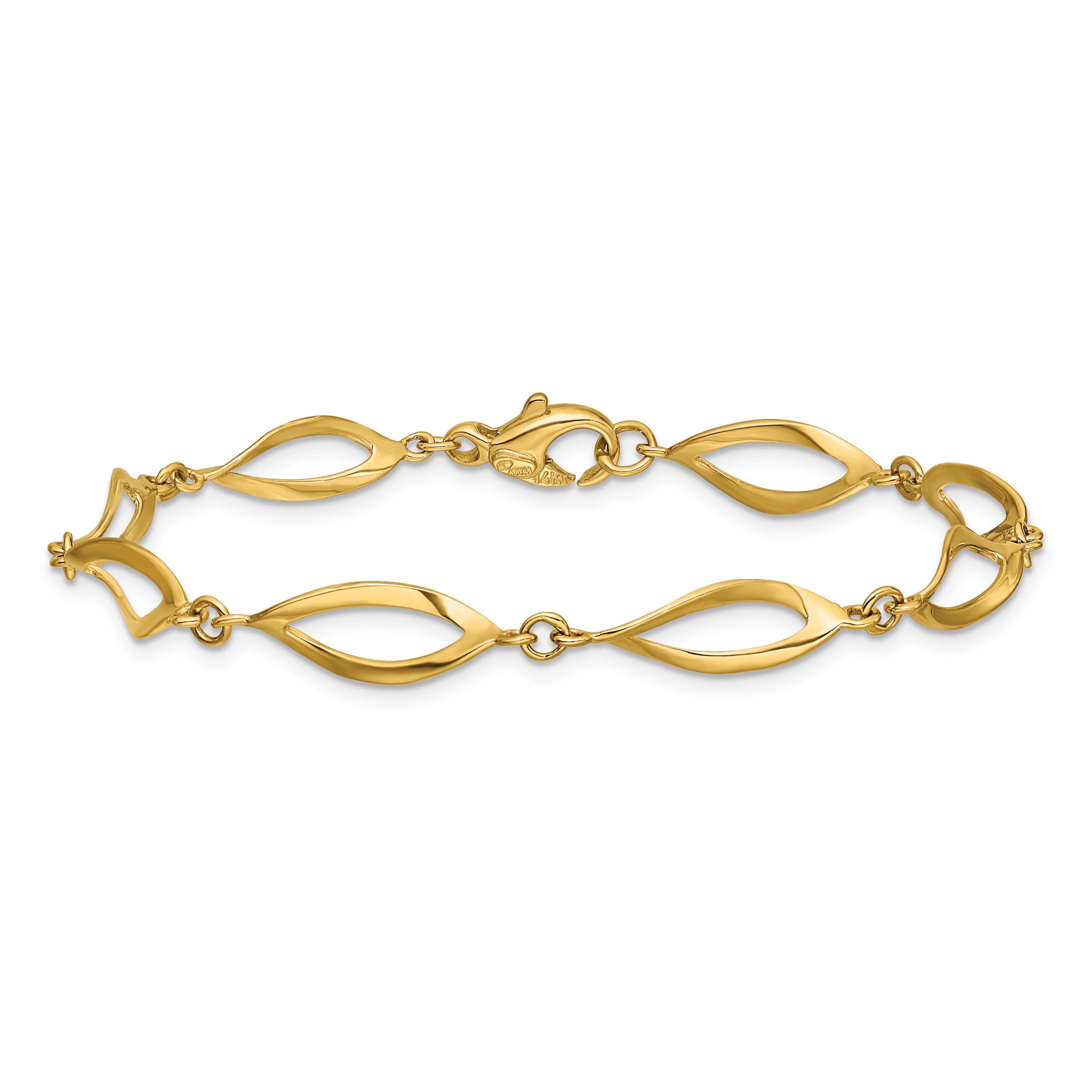 14K Polished Fancy Link Bracelet