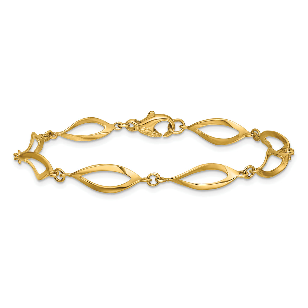 14K Polished Fancy Link Bracelet