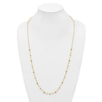 14K Polished Dia-cut Beaded w/ 2in ext. Necklace