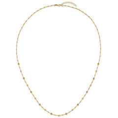 14K Polished Dia-cut Beaded w/ 2in ext. Necklace