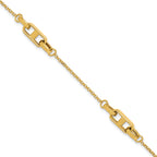14K Polished Fancy Link w/1in ext. Bracelet