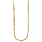 14K Polished Fancy Oval Link Necklace