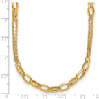 14K Polished Fancy Oval Link Necklace