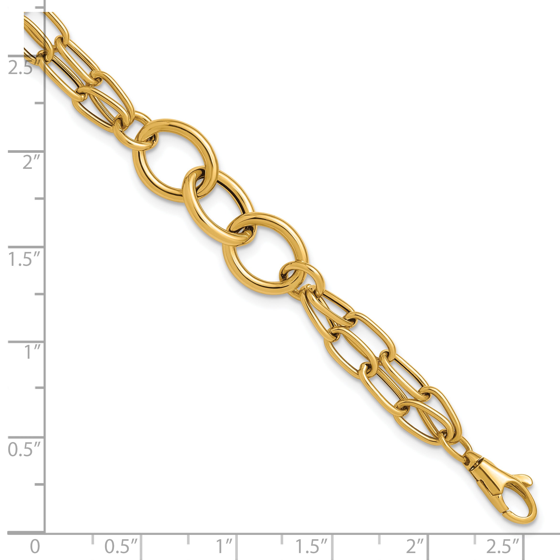 14K Polished Fancy 2-strand Link Bracelet