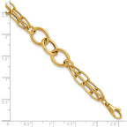 14K Polished Fancy 2-strand Link Bracelet