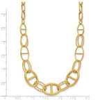 14K Polished and Diamond cut Fancy Link Necklace
