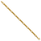 14K Polished Fancy Paperclip Bracelet