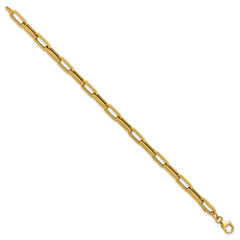 14K Polished Fancy Paperclip Bracelet