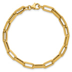 14K Polished Fancy Paperclip Bracelet