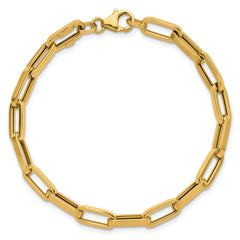 14K Polished Fancy Paperclip Bracelet