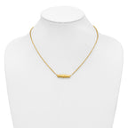 14K Polished Grooved Bar w/1in ext. Necklace