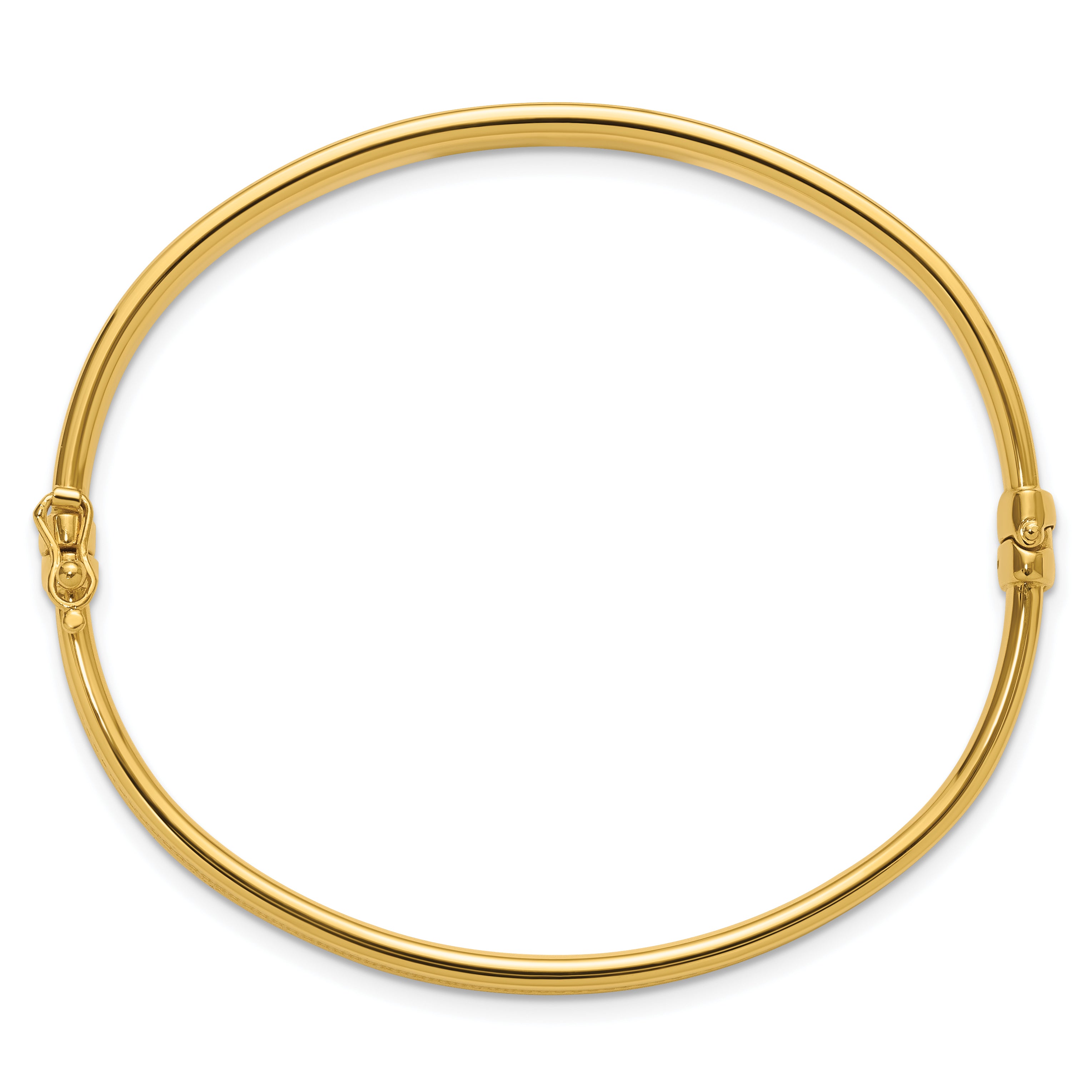 14K Polished and Textured Hinged Bangle Secondary image
