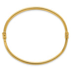 14K Polished and Textured Hinged Bangle