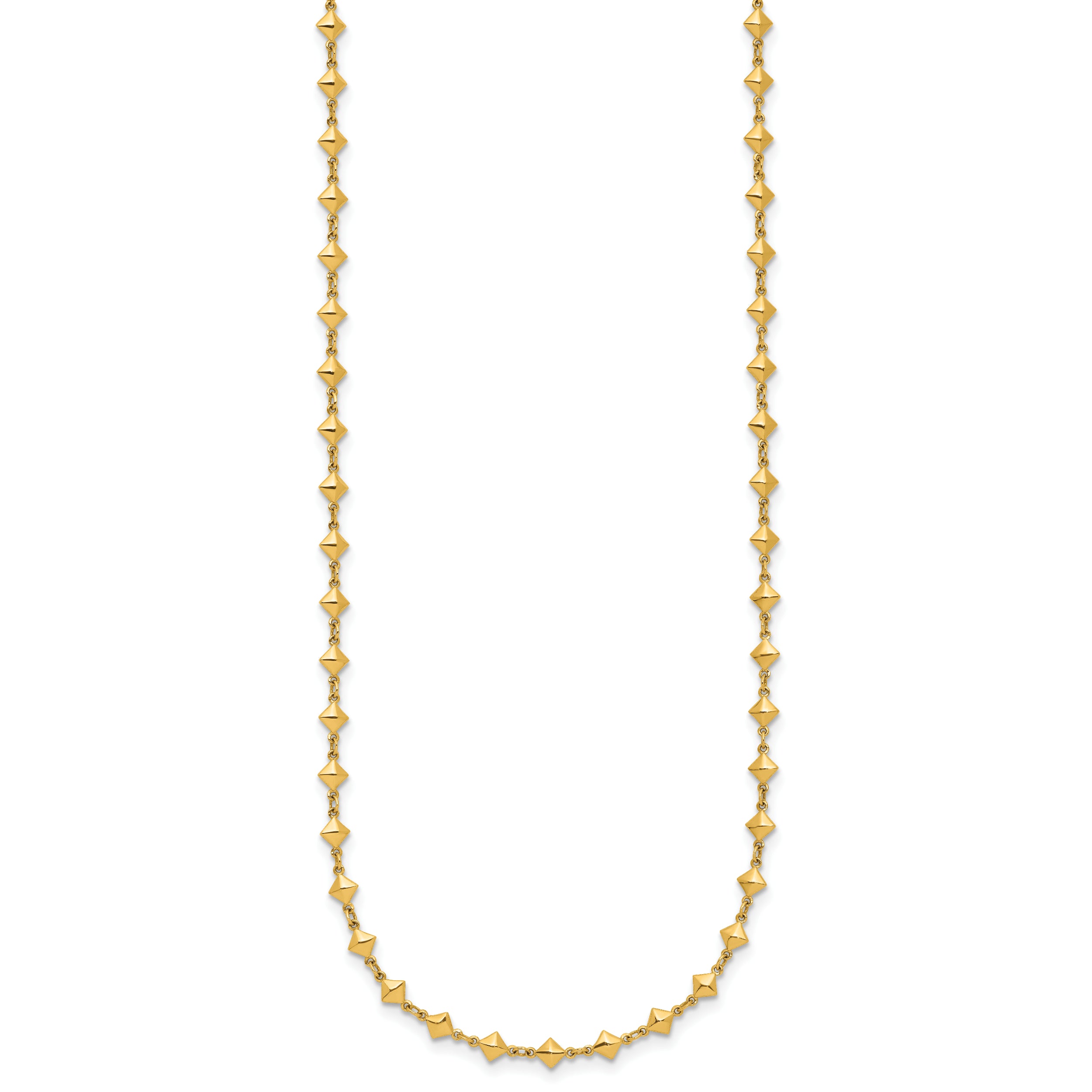 14K Polished Geometric Fancy with 2 in ext. Necklace