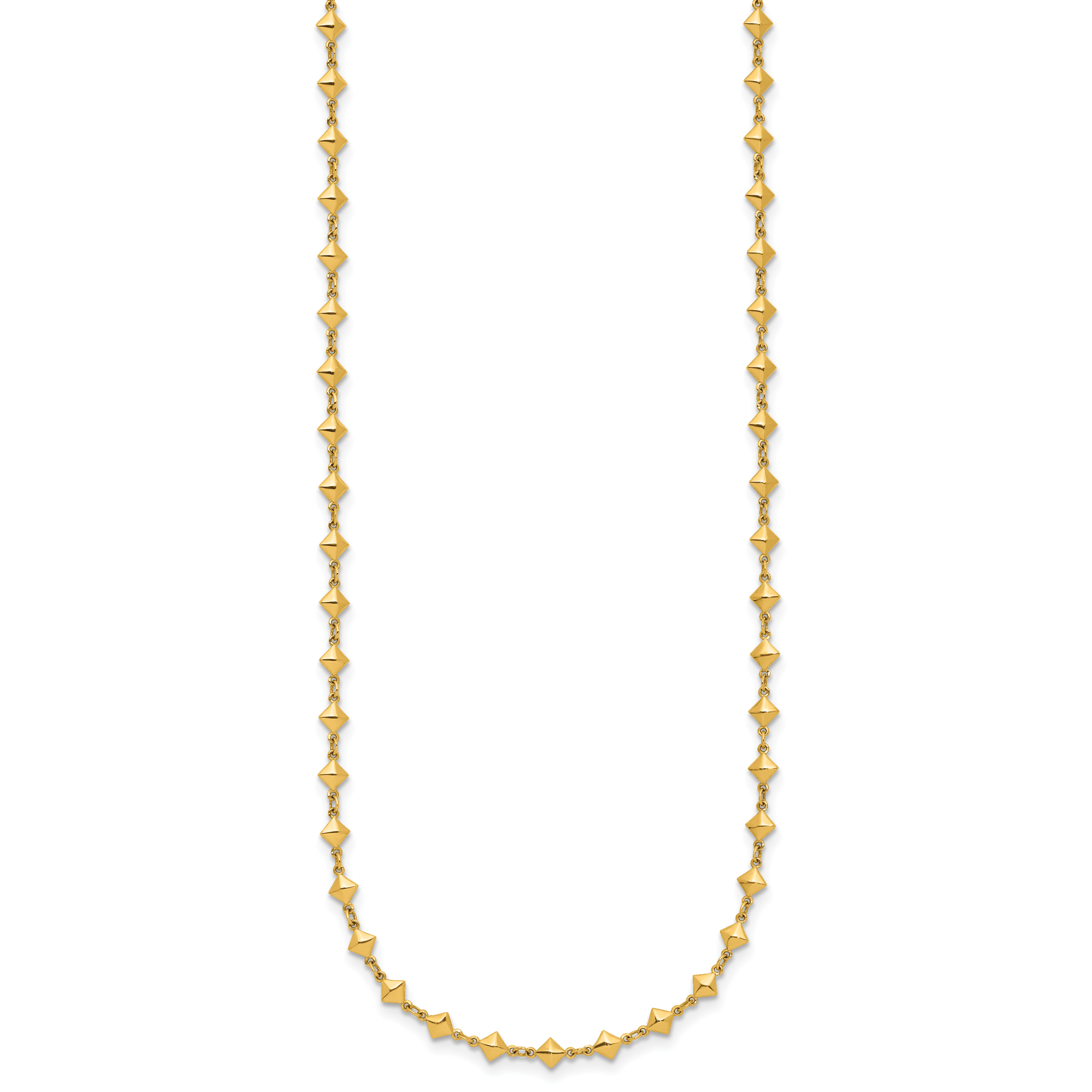 14K Polished Geometric Fancy with 2 in ext. Necklace