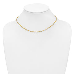 14K Polished Geometric Fancy with 2 in ext. Necklace