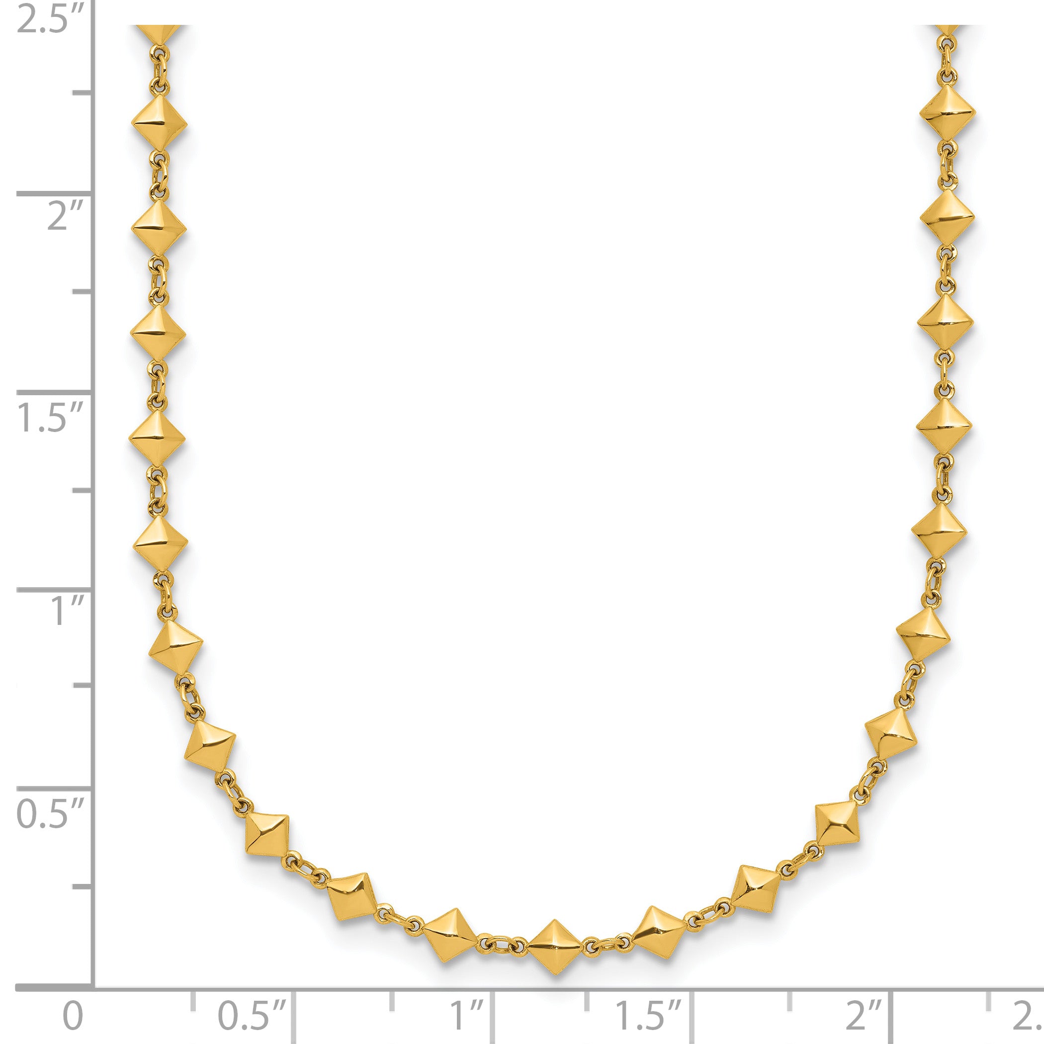 14K Polished Geometric Fancy with 2 in ext. Necklace