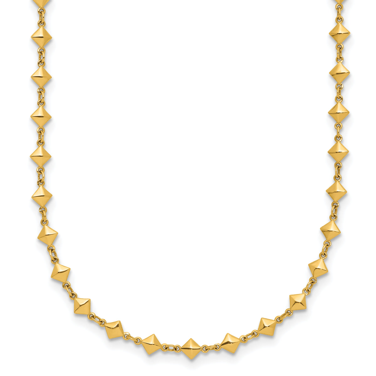 14K Polished Geometric Fancy with 2 in ext. Necklace