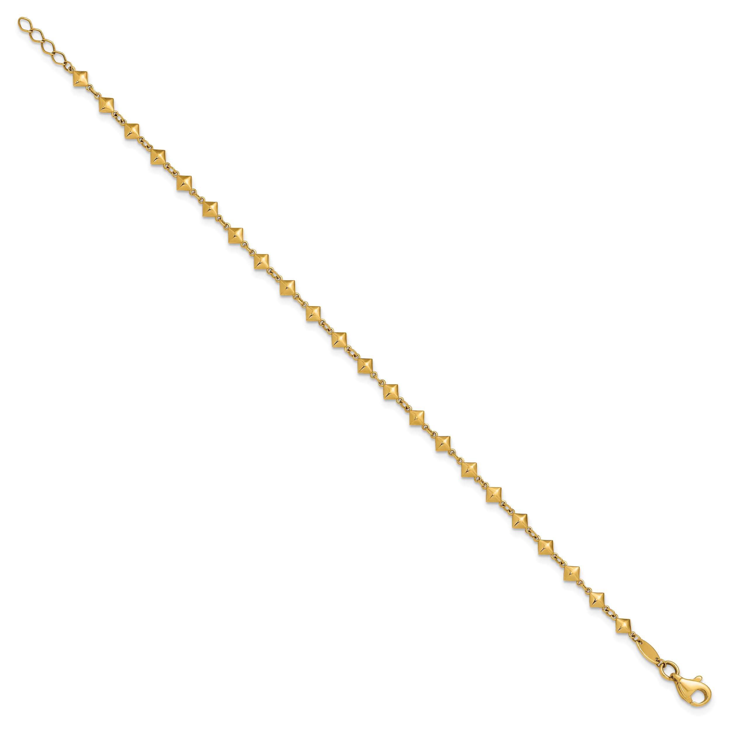 14K Polished Geometric Fancy with .5 in ext. Bracelet Secondary image