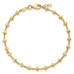 14K Polished Geometric Fancy with .5 in ext. Bracelet