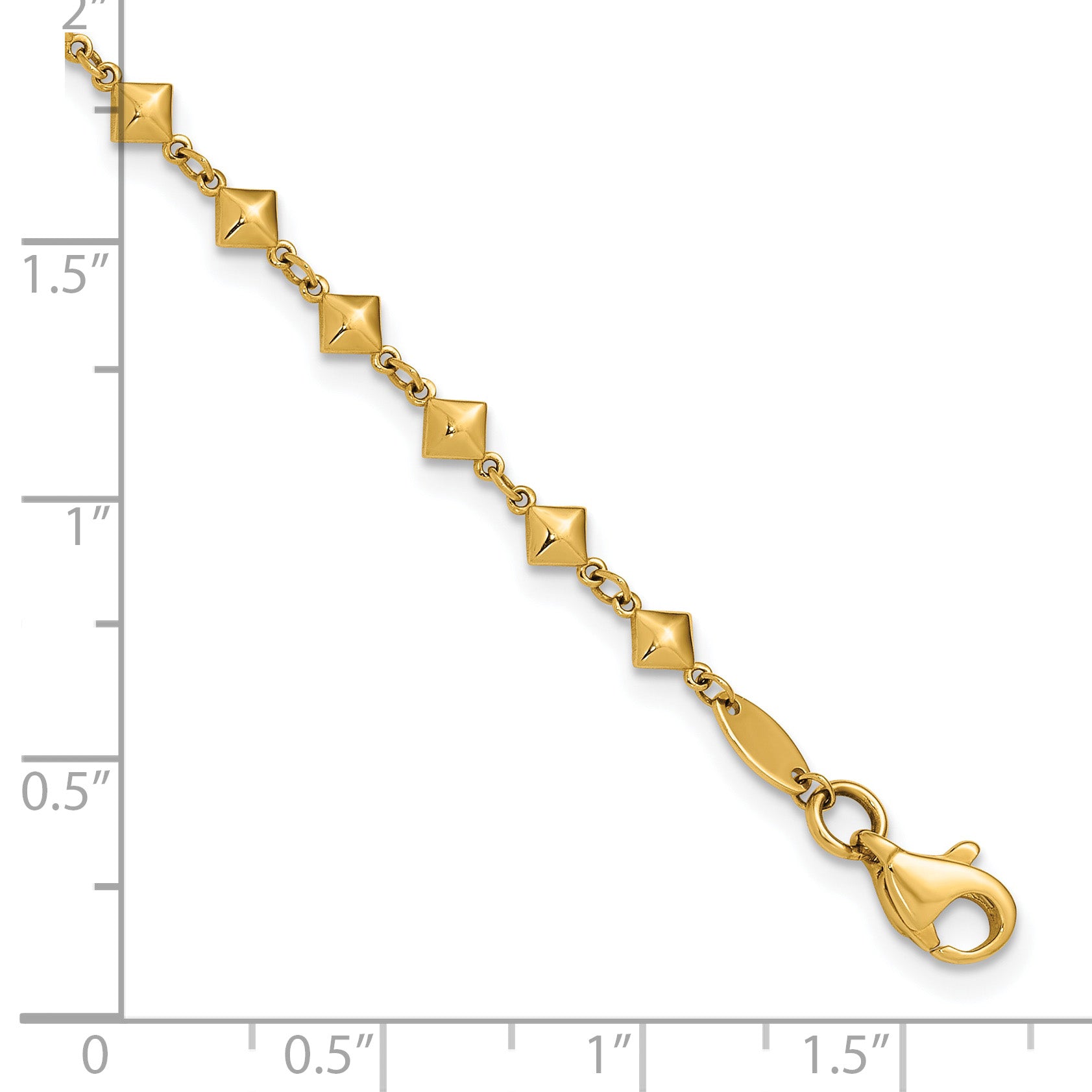 14K Polished Geometric Fancy with .5 in ext. Bracelet