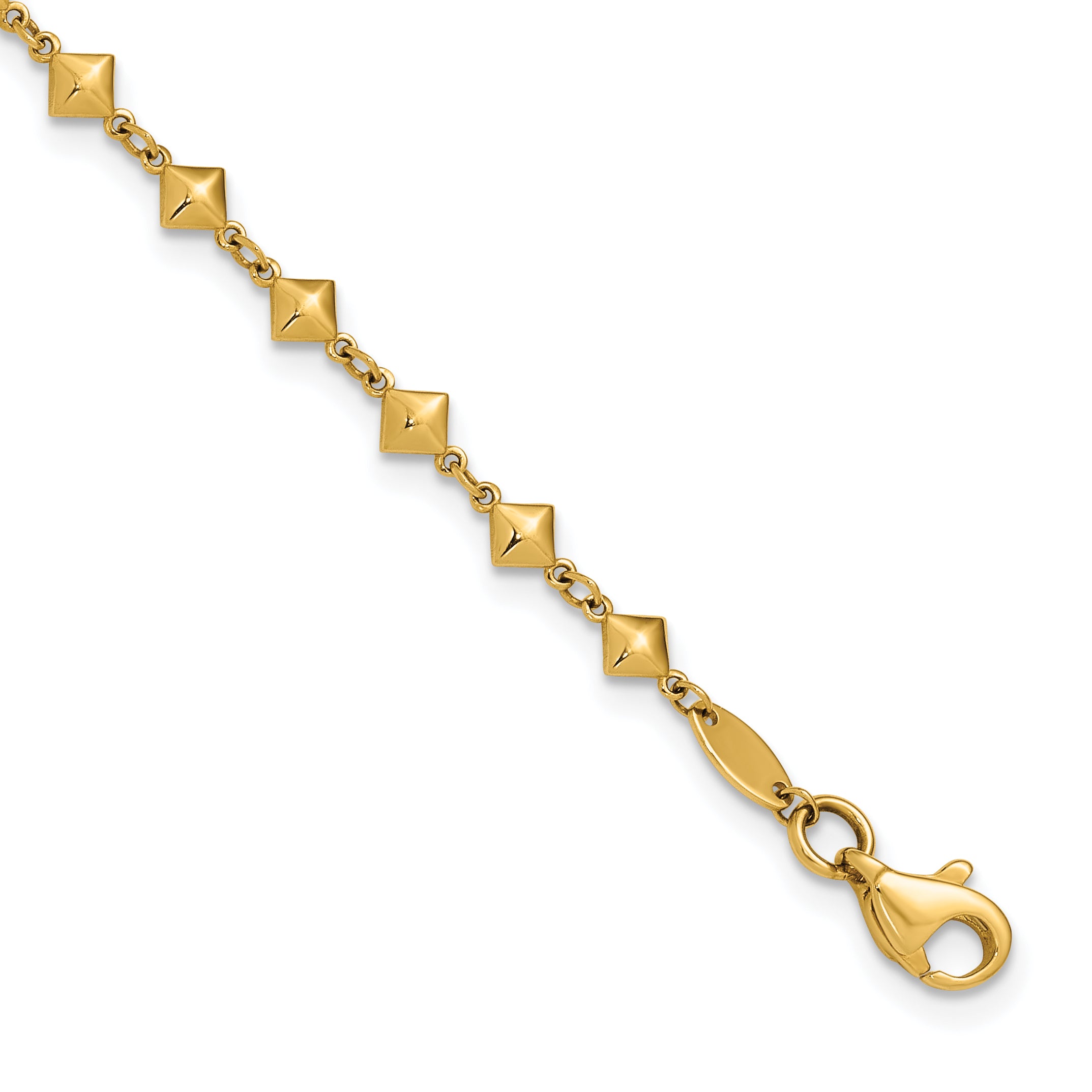 14K Polished Geometric Fancy with .5 in ext. Bracelet Main image