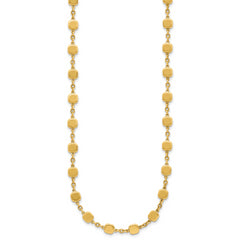 14K Polished Geometric Square with 2 in ext. Necklace