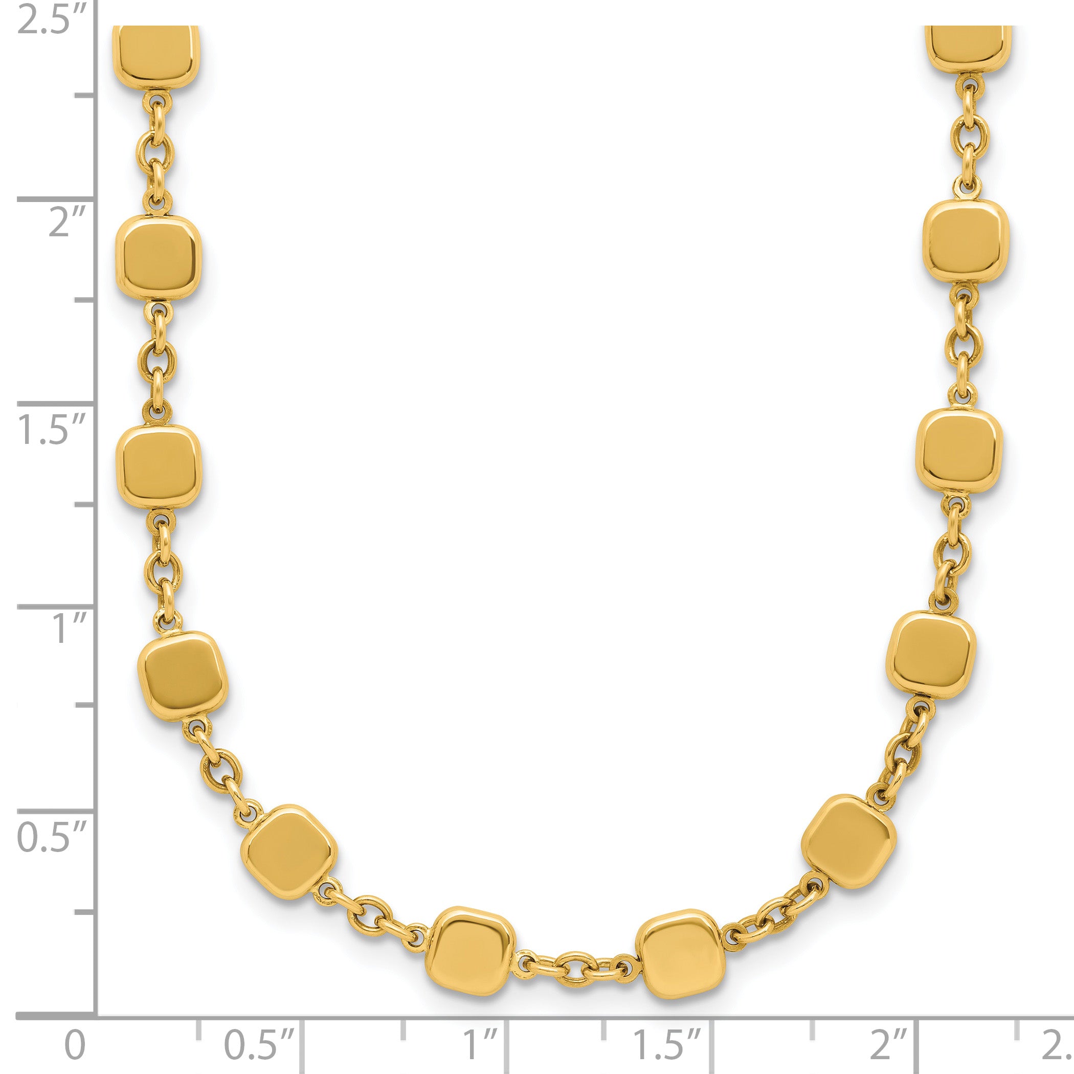 14K Polished Geometric Square with 2 in ext. Necklace