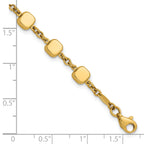 14K Polished Geometric Square with .5 in ext. Bracelet