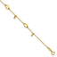 14K Oval and Bead Dangle 9 inch Plus 1 inch Extender - Total 10 inch Anklet