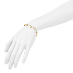 14K Polished Dangle Beaded with .5in ext. Bracelet