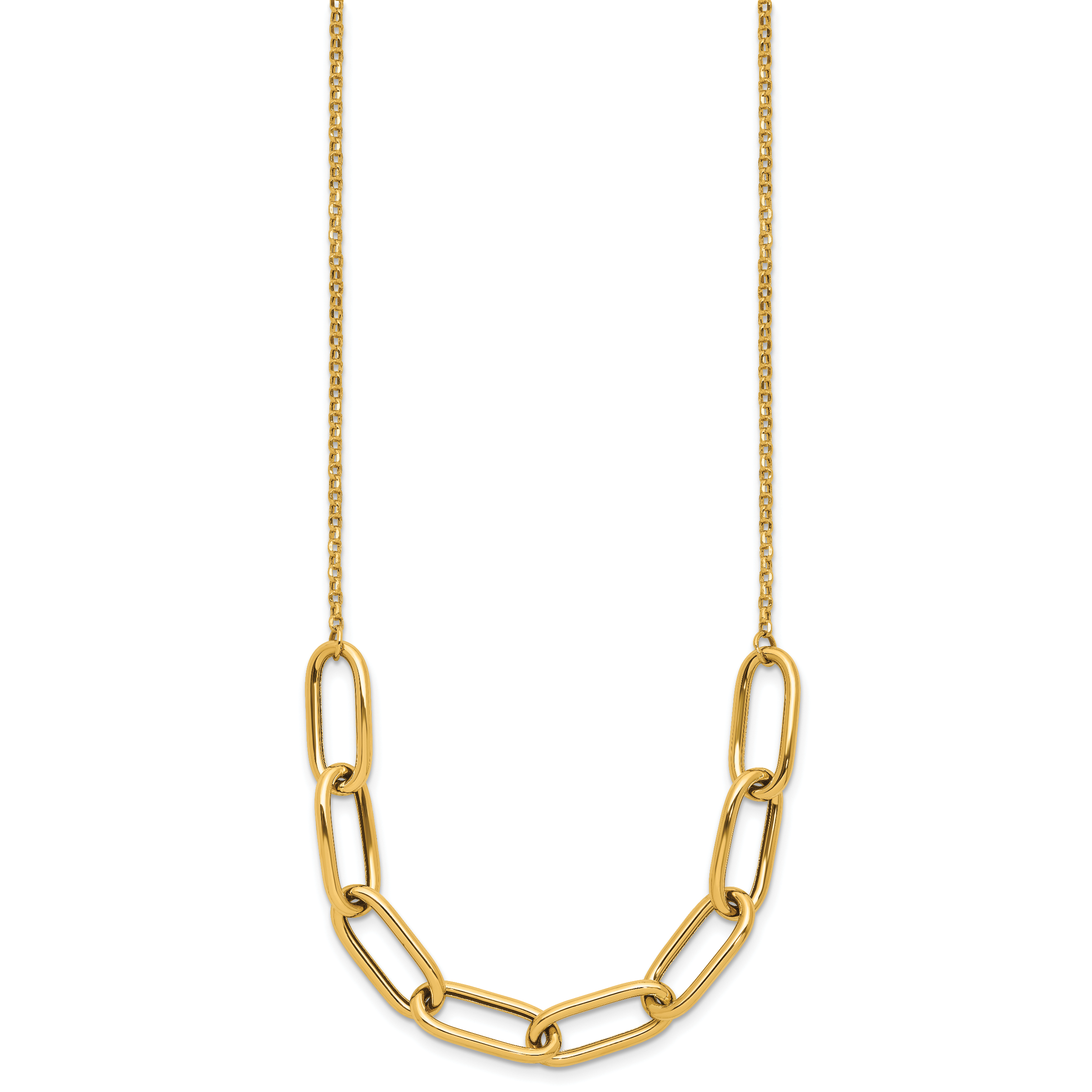 14K Polished Fancy Link with 1in ext. Necklace Secondary image
