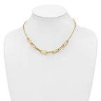 14K Polished Fancy Link with 1in ext. Necklace