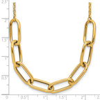 14K Polished Fancy Link with 1in ext. Necklace