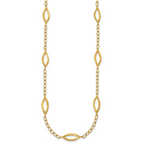 14K Yellow Gold Brushed & Polished Cable Cable Chain Necklace, 18 in