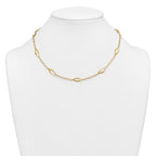 14K Yellow Gold Brushed & Polished Cable Cable Chain Necklace, 18 in